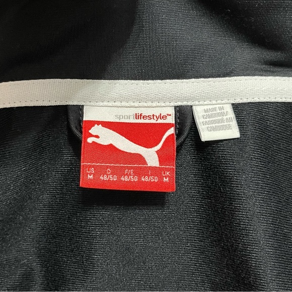 EUC Men’s Size Medium Puma Full Zip Tract Jacket With Logo Print In Black/White - Picture 7 of 12